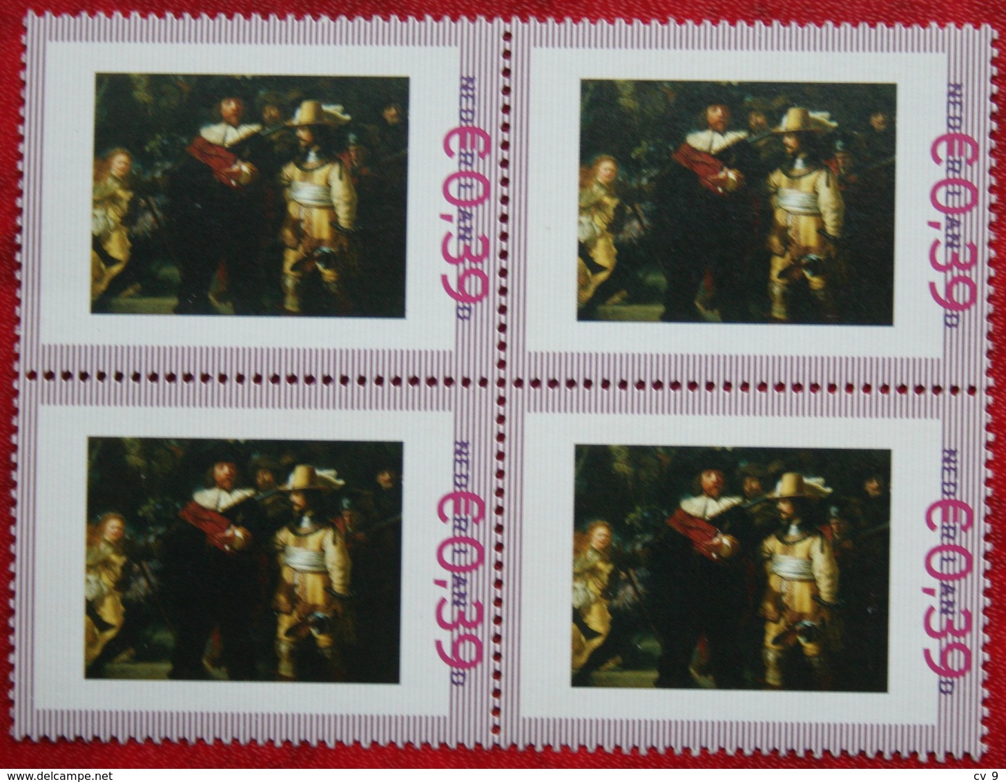 4x Rembrandt De Nachtwacht Painting Painter Art Persoonlijke Zegel POSTFRIS / MNH ** NEDERLAND NIEDERLANDE / NETHERLANDS - Timbres Personnalisés