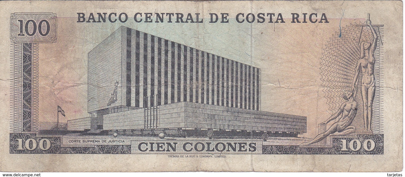 BILLETE DE COSTA RICA DE 100 COLONES AÑO 1974  (BANKNOTE) - Costa Rica