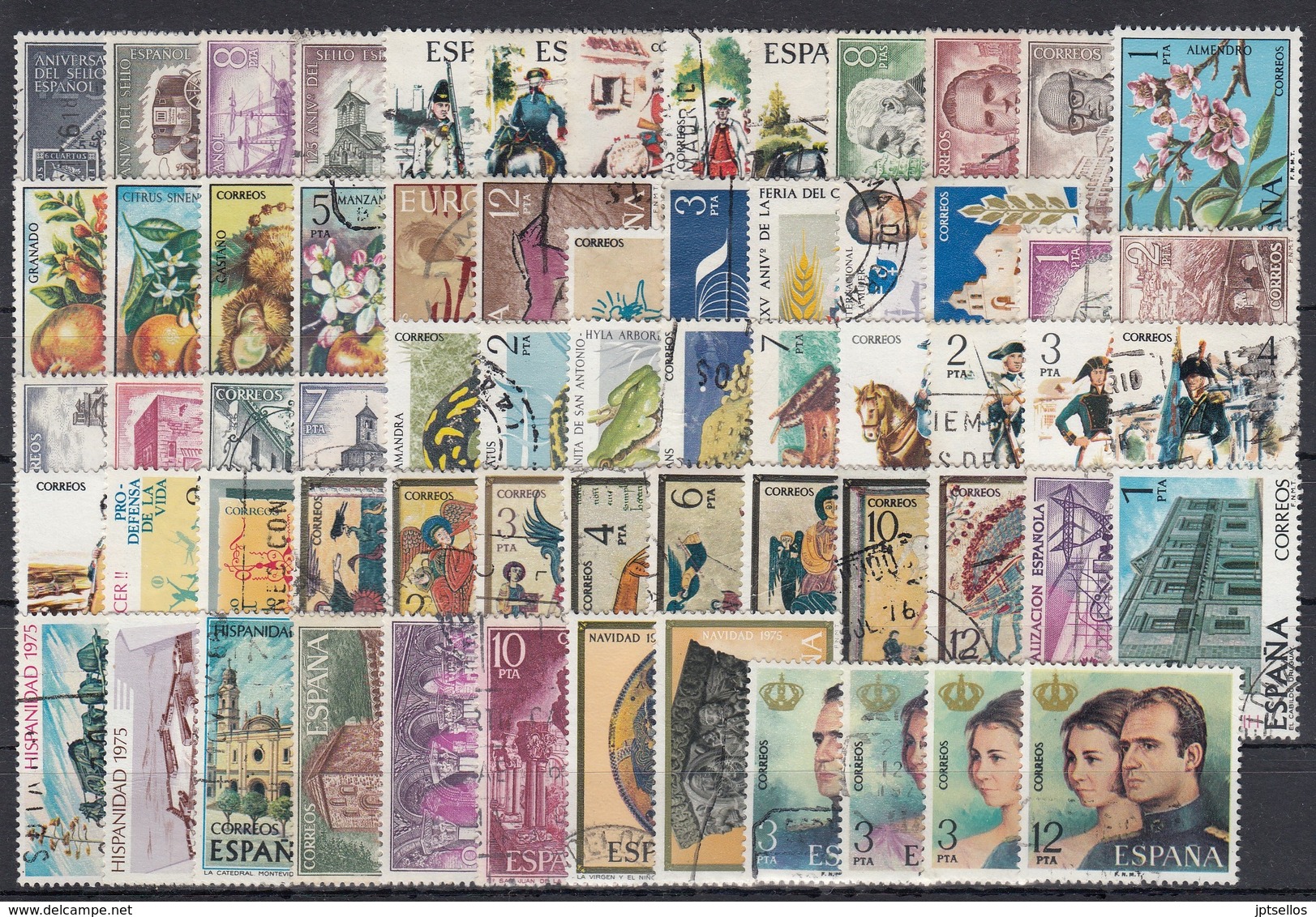 ESPAÑA 1975 Nº 2232/2305 AÑO USADO COMPLETO 64 SELLOS + 2 HB - Full Years