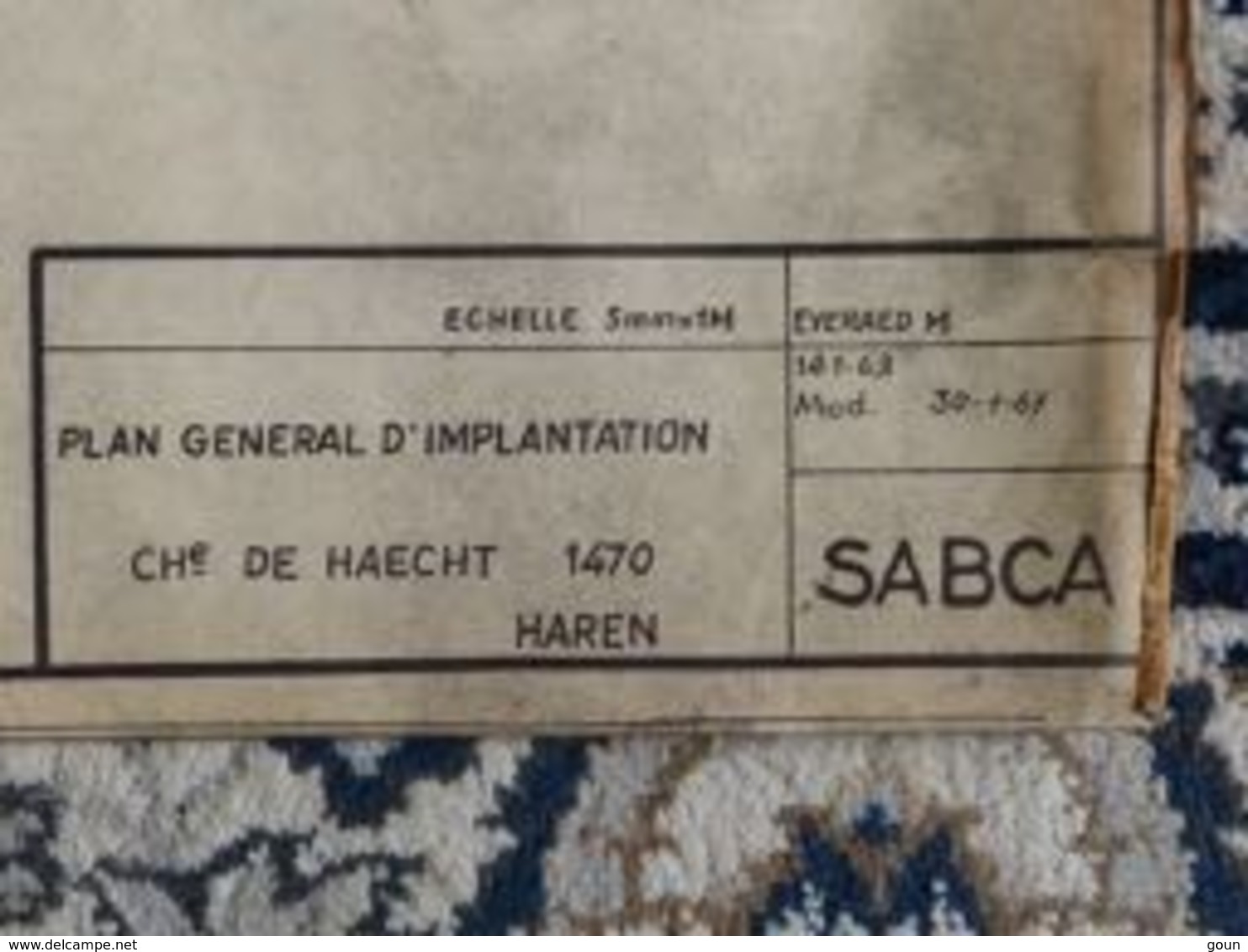 Plan Haren Haeren Implantation Bâtiments De La Sabca 1967 Chaussée De Haecht - Autres Plans