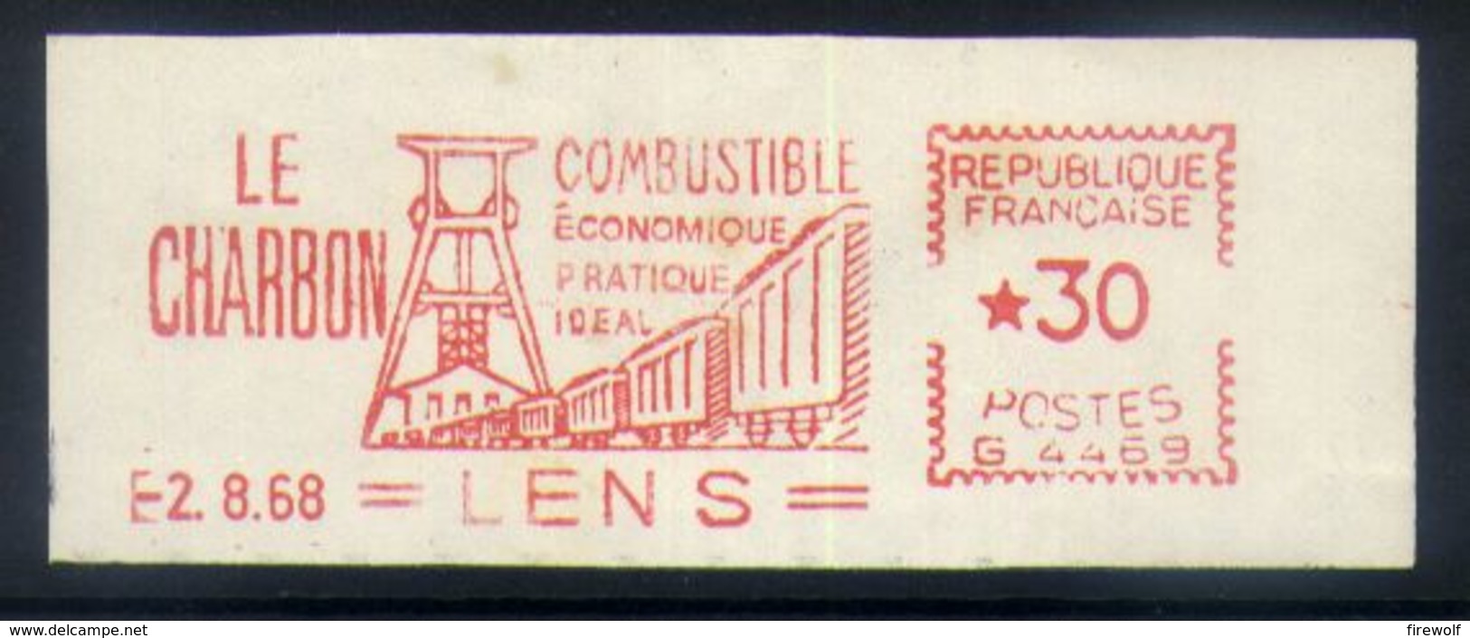 D07 - France - 1968 - EMA / Meter Cancel - Lens - Le Charbon - Railway Wagons - Treni