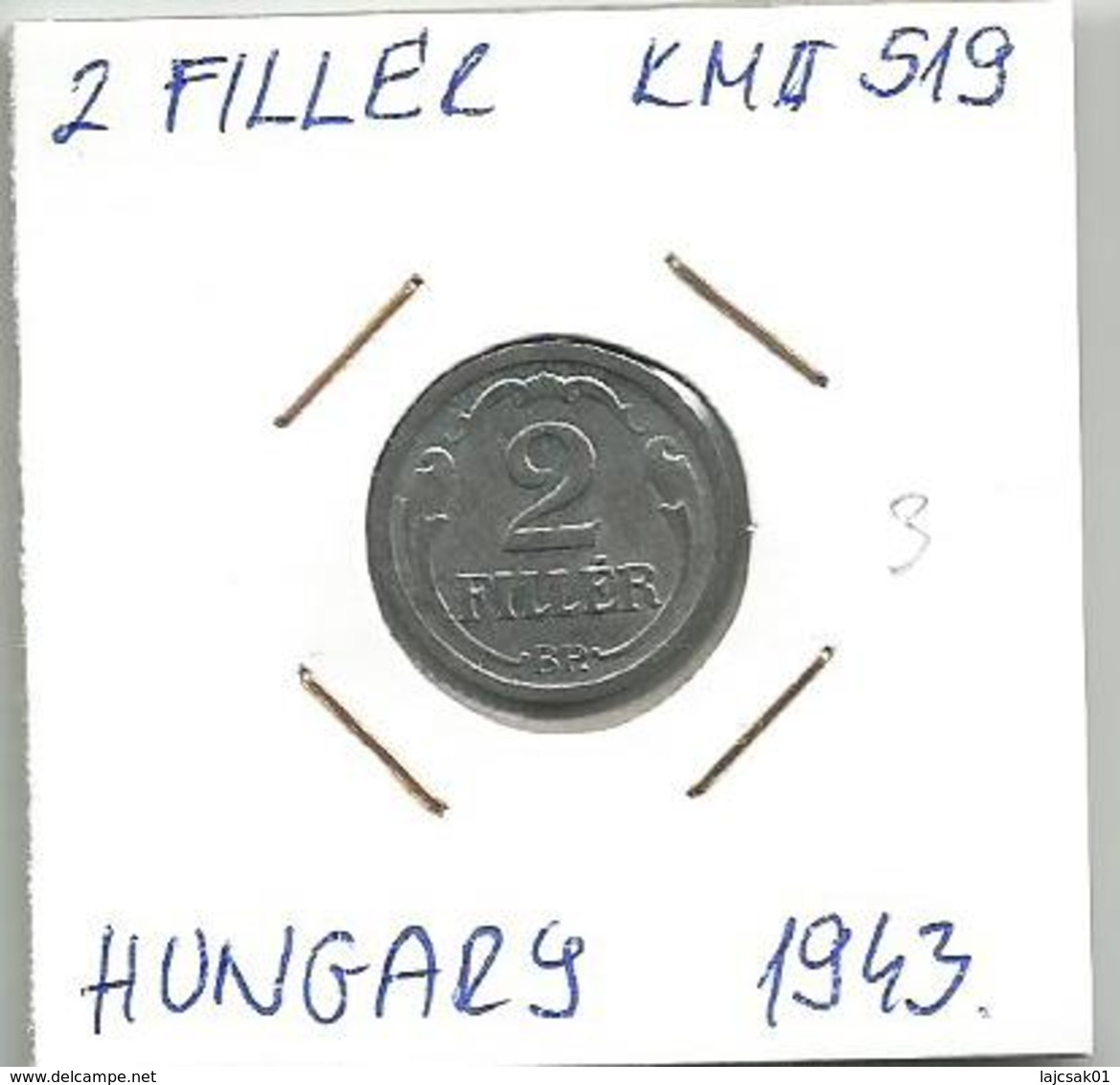 C5 Hungary 2 Filler 1943. High Grade KM#519 - Hongrie