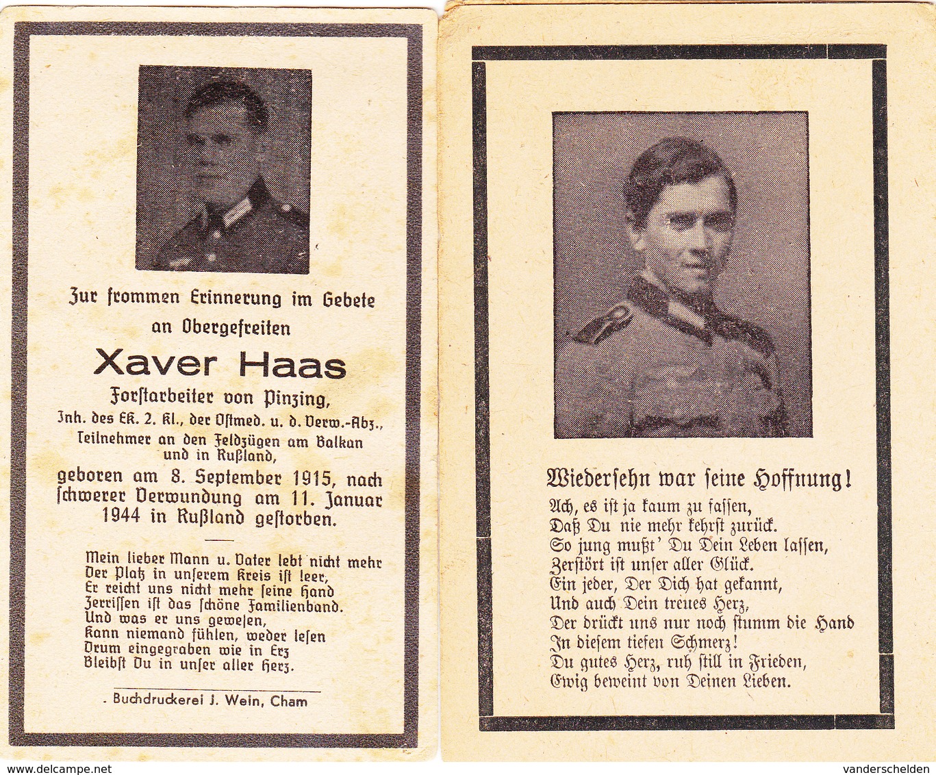 6  AVIS DE DECES ALLEMAND STERBEBILD MORTUAIR MILITAIR SOLDAT DOODSPRENTJE DEATH CARD  WW2 GESNEUVELD - 1939-45