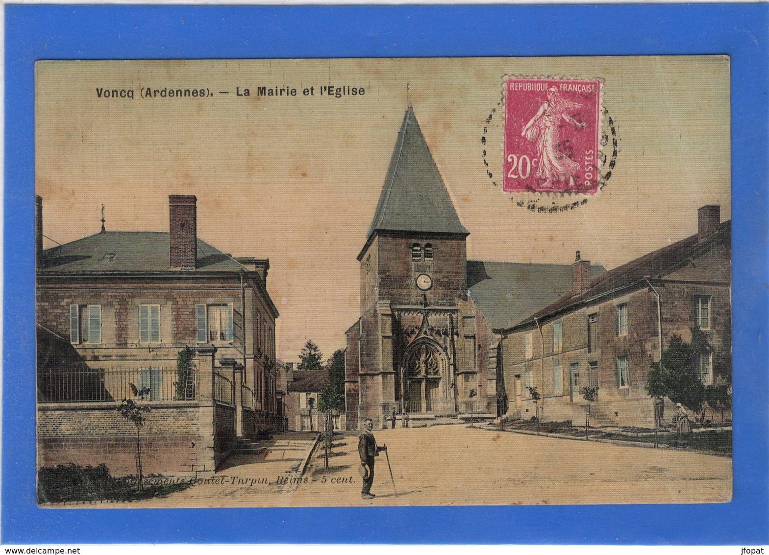 08 ARDENNES - VONCQ La Mairie Et L'Eglise, Carte Toilée (voir Descriptif) - Autres & Non Classés