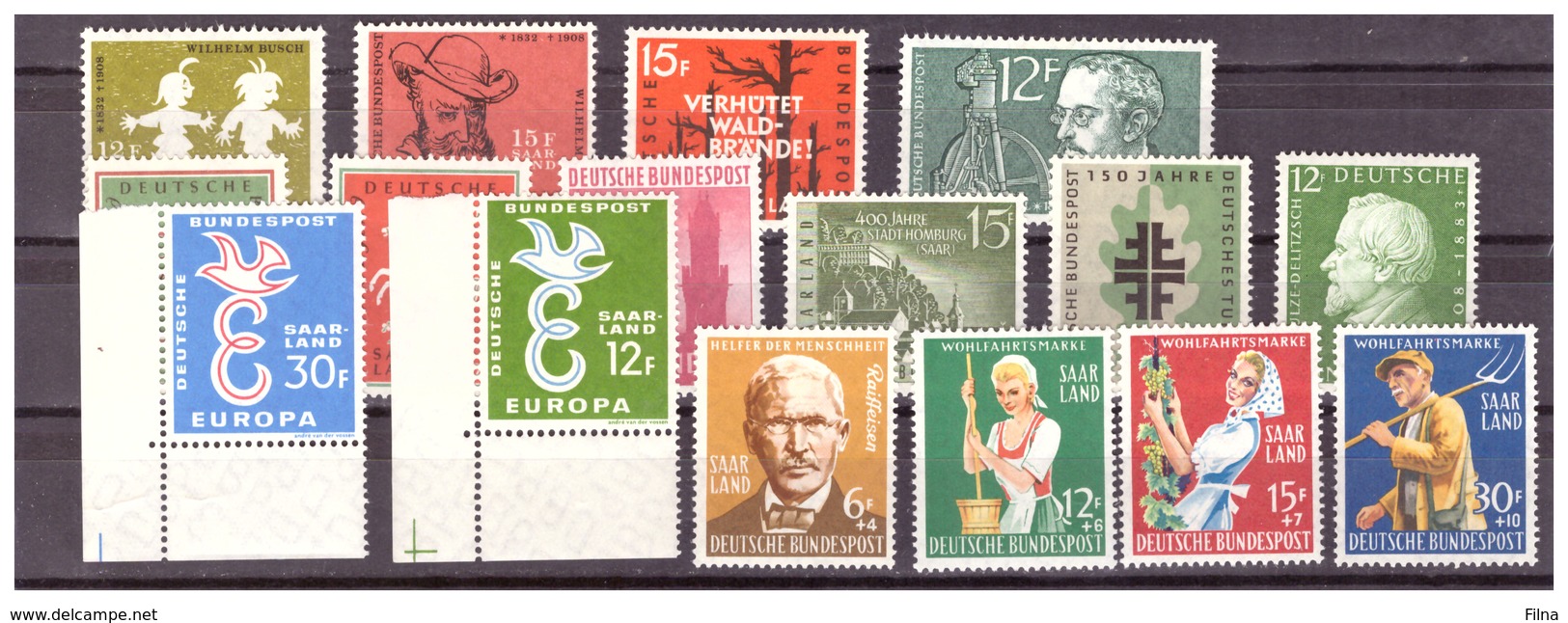 SAAR/SARRE - 1958 - ANNATA COMPLETA. -  MNH** - Nuovi