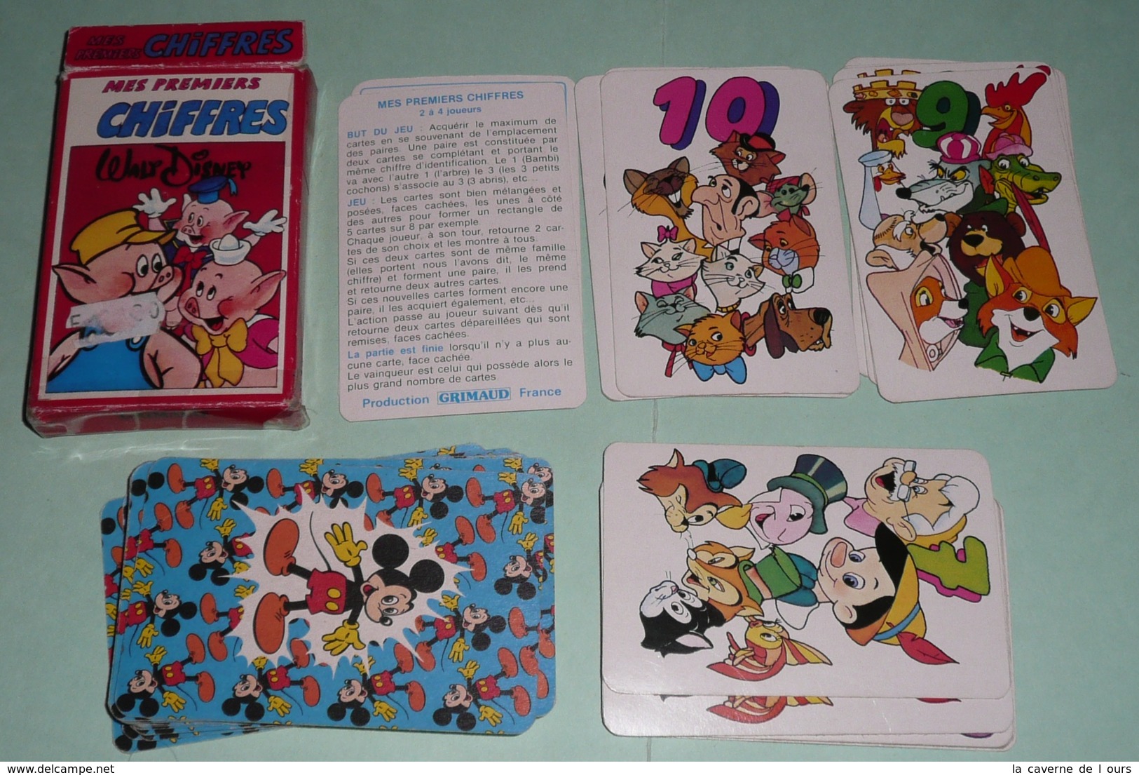 Rare Ancien Jeu De Cartes GRIMAUD, Mes Premiers Chiffres Walt Disney - Autres & Non Classés