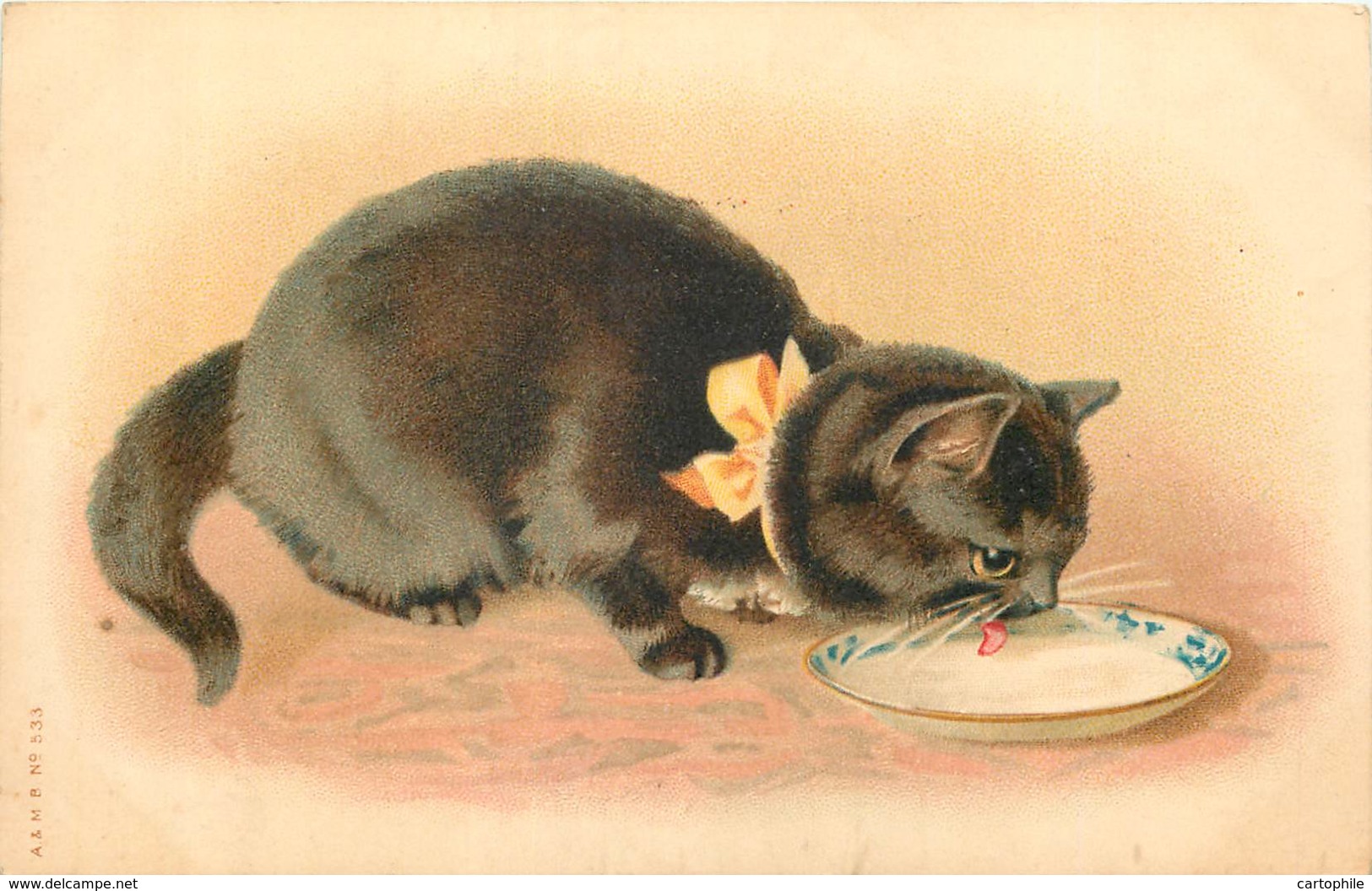 Chat Buvant Du Milk Vers 1910 - Belle Carte - Chats