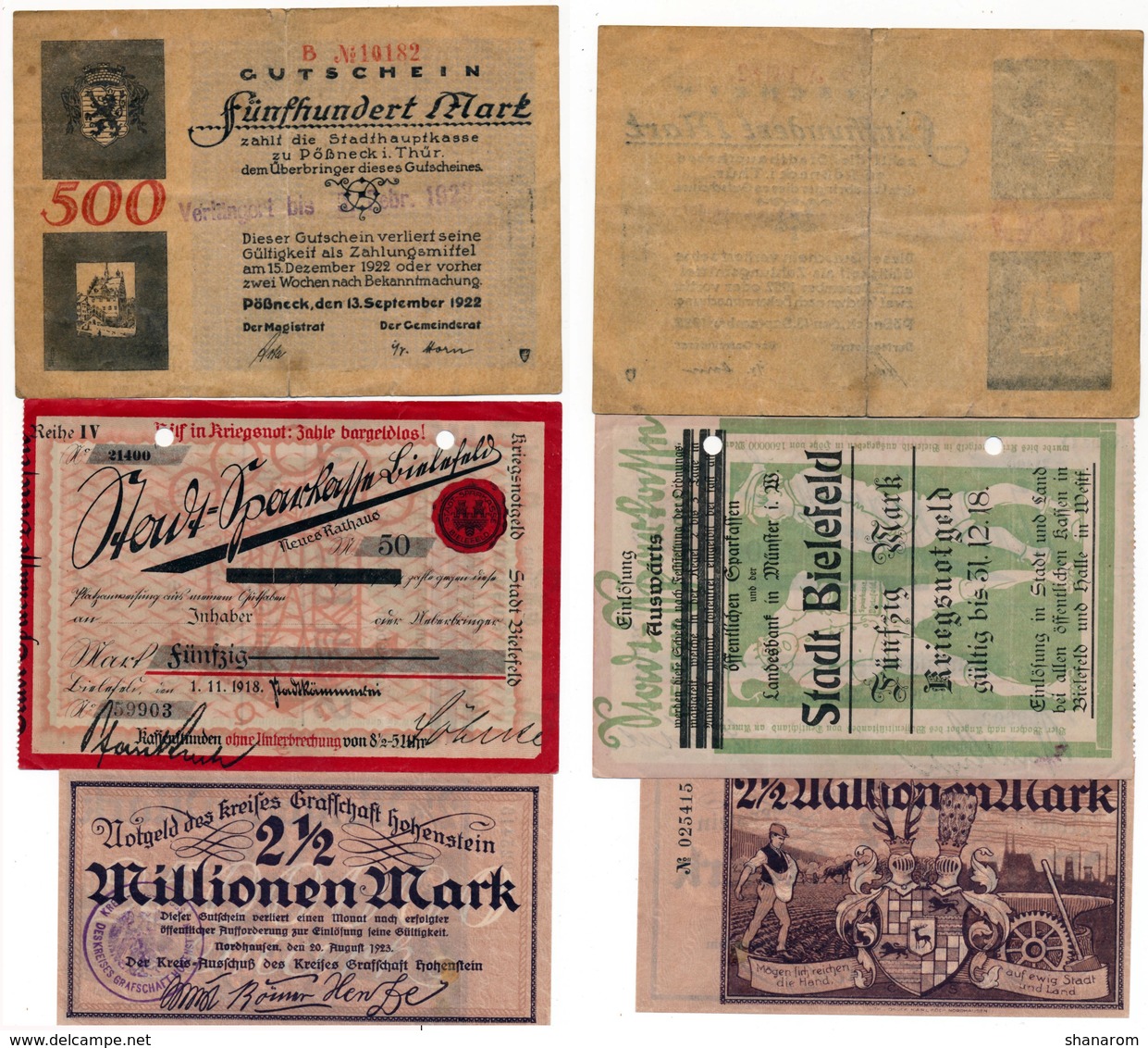 Allemagne // NOTGELD // Collection // LOT de 500 billets