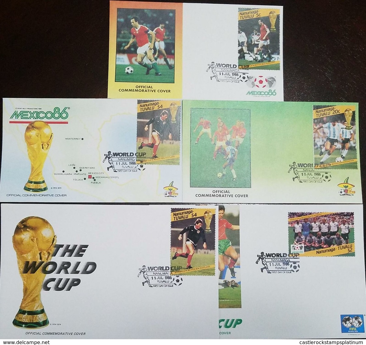 O) 1986 TUVALU, WORLD CUP SOCCER CHAMPIONSHIPS MEXICO-PLAYERS AND TEAMS FROM PARTICIPATING COUNTRIES, SET FDC XF - Tuvalu