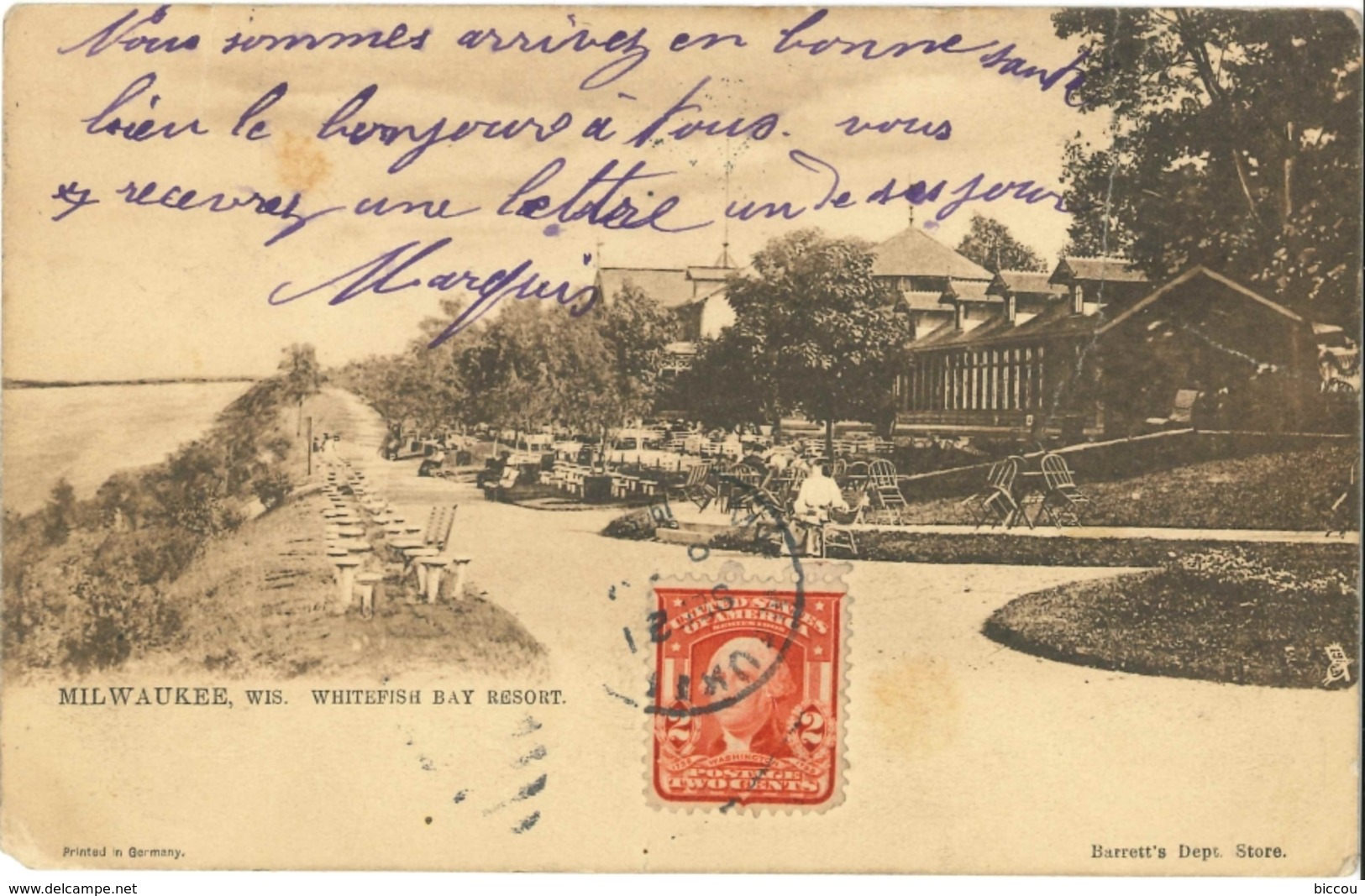 Post Card 1905 - MILWAUKEE - Whitefish Bay Resort - Barrett's Dept Store - Raphael Tuck & Sons' - Milwaukee
