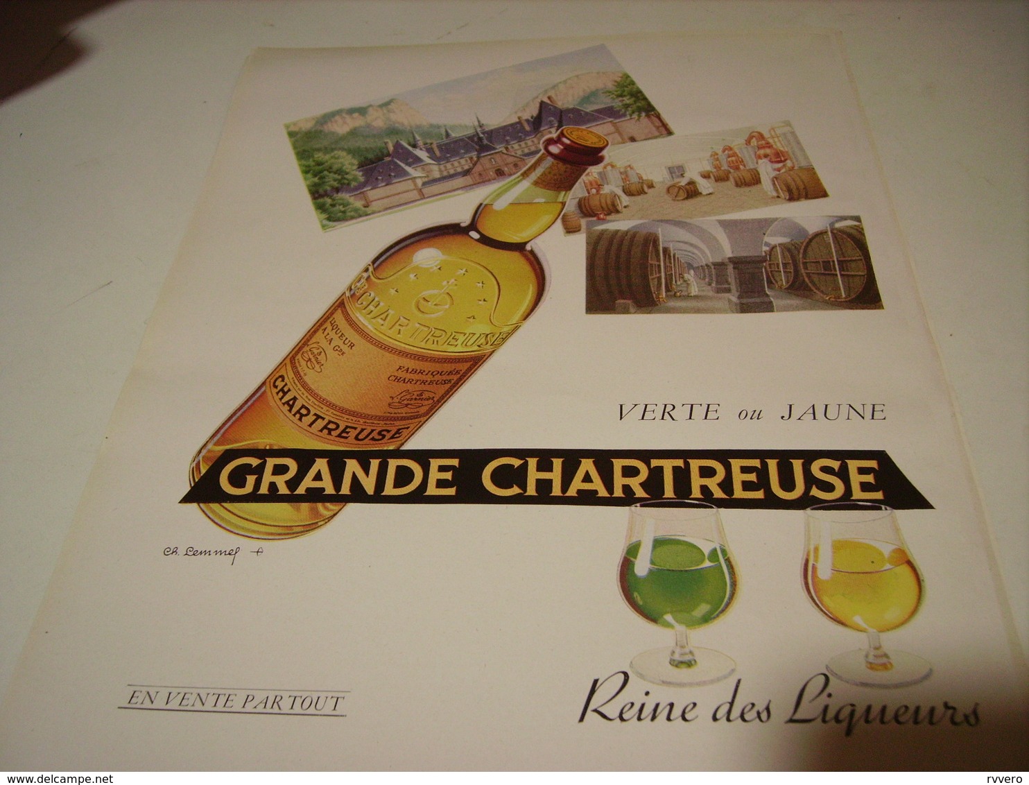 ANCIENNE PUBLICITE LIQUEUR GRANDE CHARTREUSE  1953 - Affiches