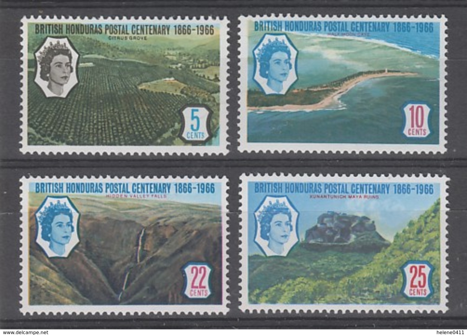 SERIE NEUVE DU HONDURAS BRITANNIQUE - CENTENAIRE DU TIMBRE N° Y&T 203 A 206 - Posta