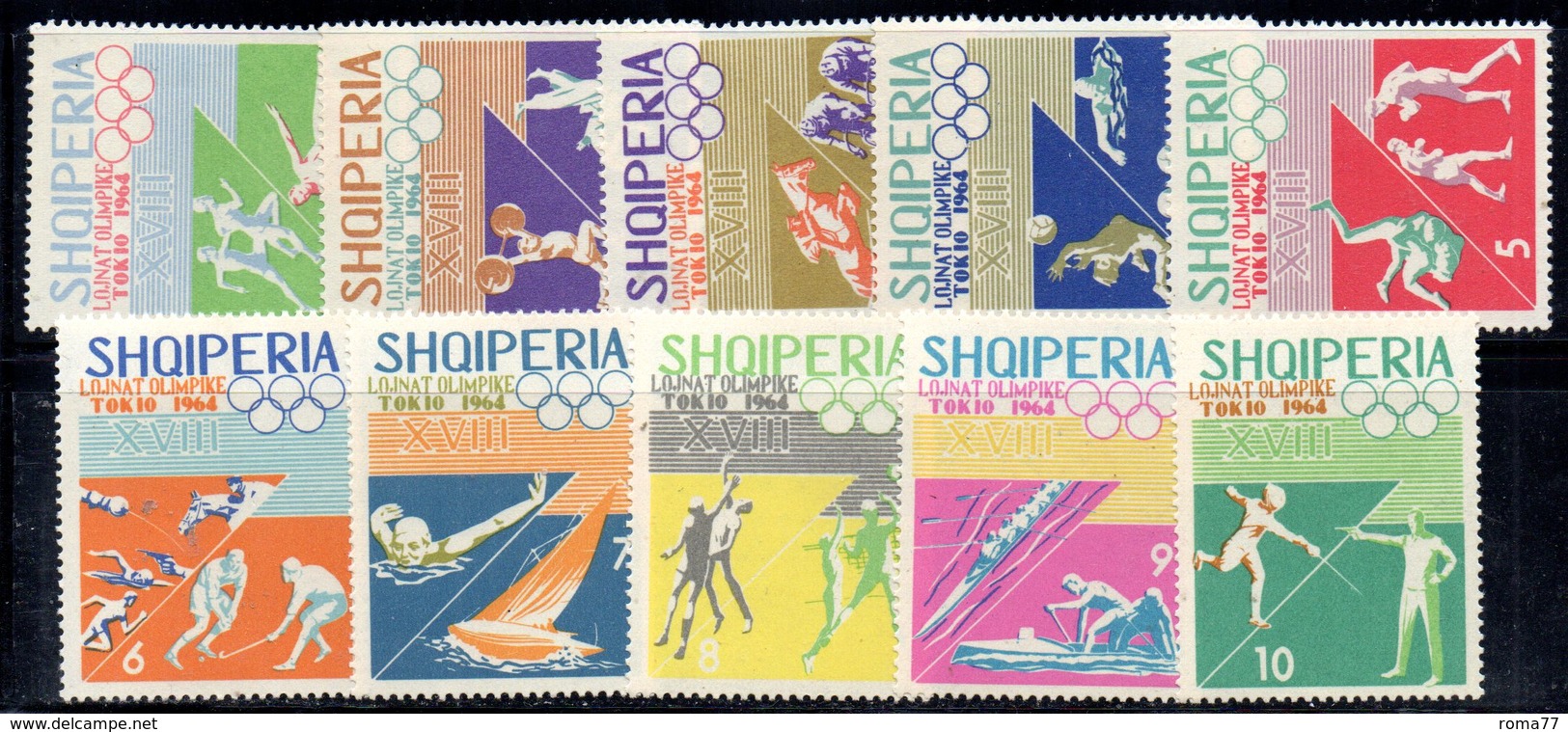 618/1500A - ALBANIA 1964 , Serie Yvert N. 707/716 (Michel 870/879) ***  MNH - Albania