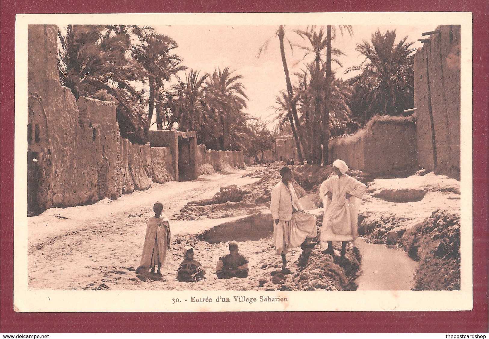 ALGERIA ENTREE D'UN VILLAGE SAHARIEN UNUSED - Scènes & Types