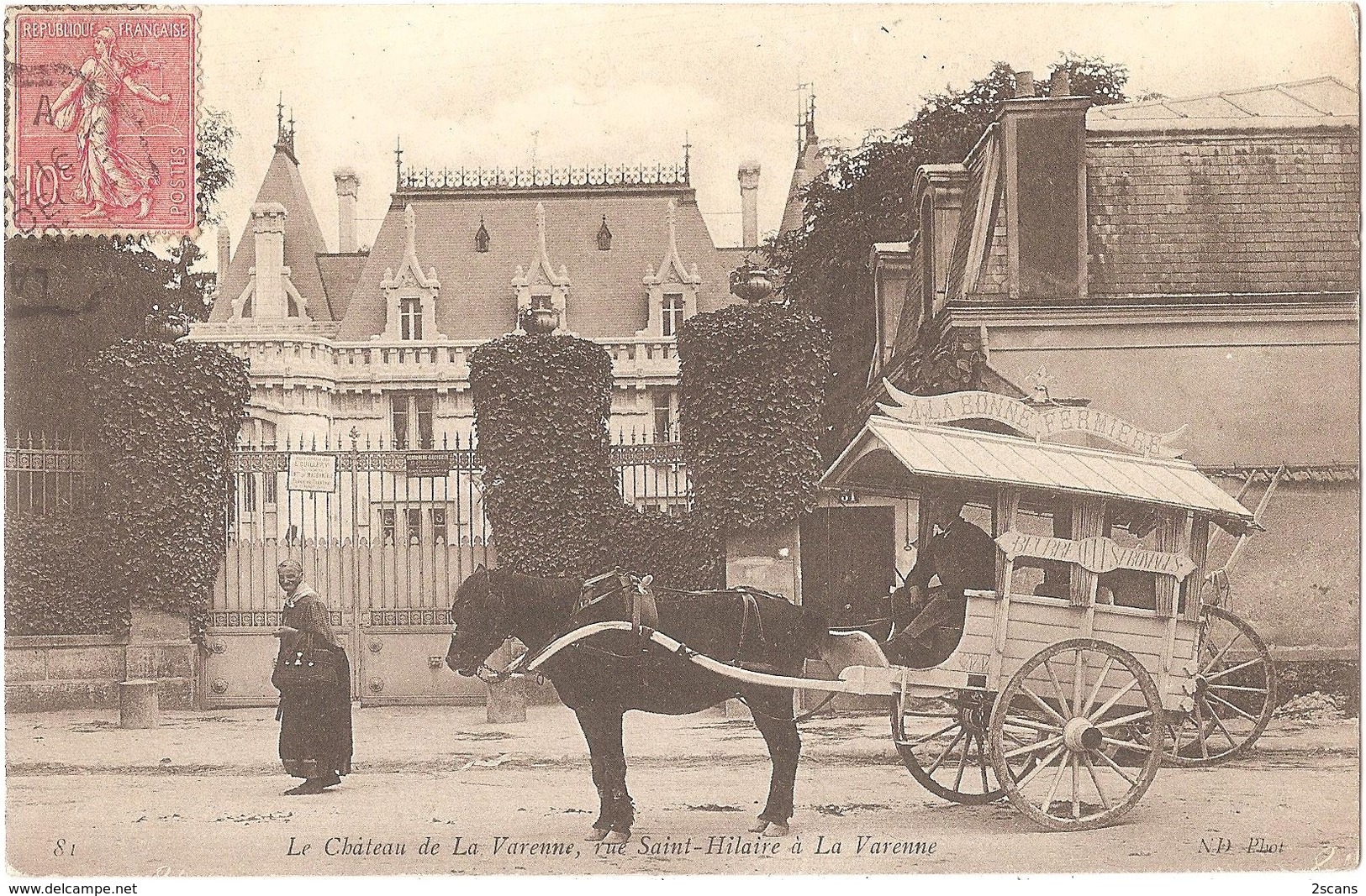 Dépt 94 - SAINT-MAUR-DES-FOSSÉS - Château De La Varenne, Rue St-Hilaire - SUPERBE ATTELAGE "Beurre - Oeufs - Fromages" - Saint Maur Des Fosses