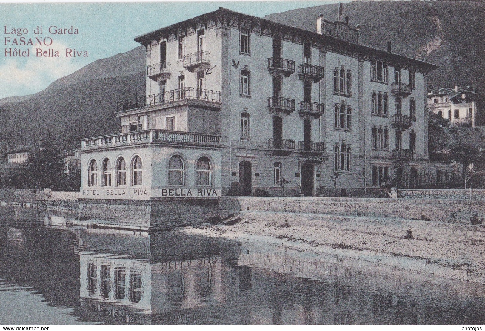 Cartolina :  Fasano Brescia  (Italie) Lago Di Garda    Hotel Bella Riva  1925  Rara  Ed Locatelli - Autres & Non Classés