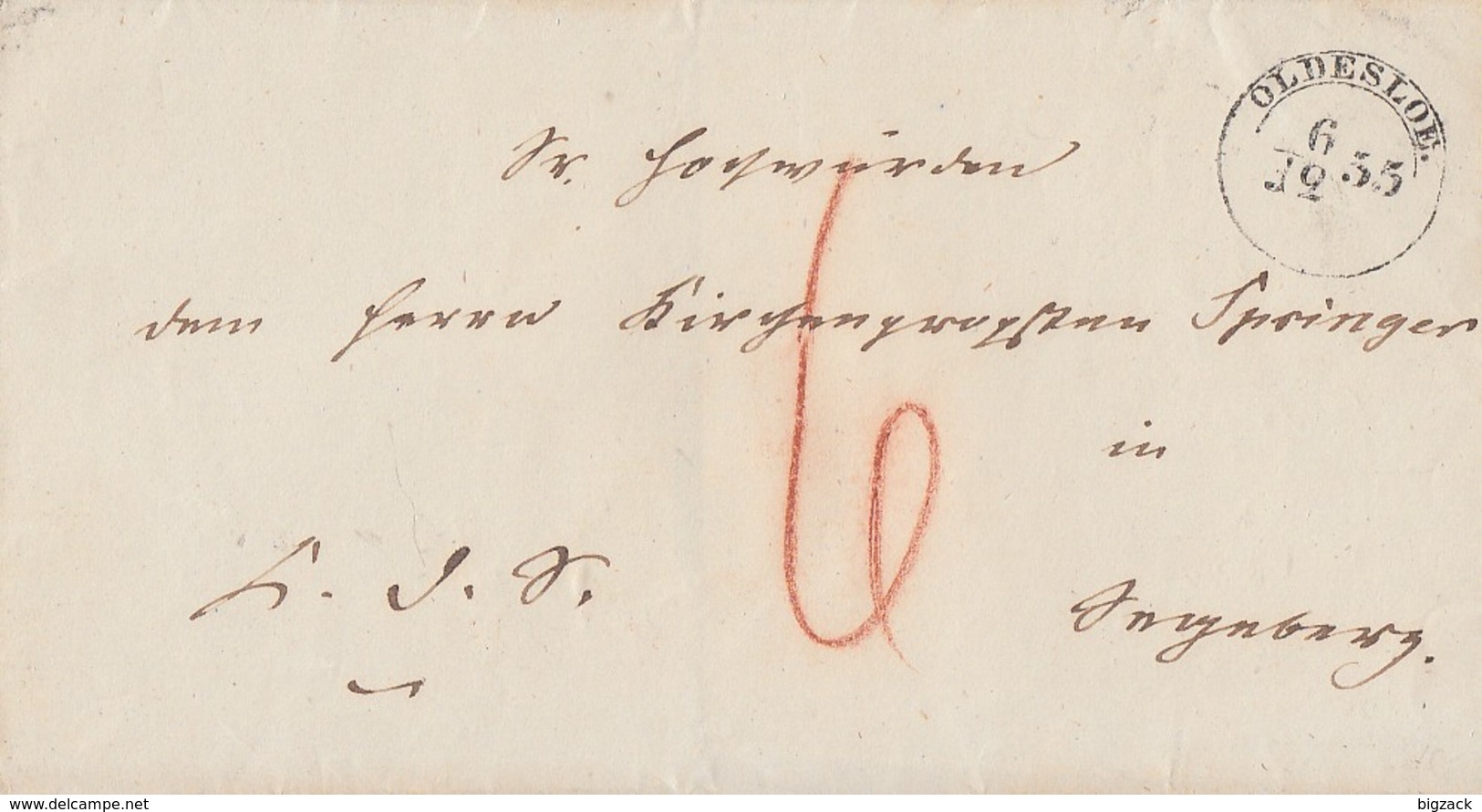 Brief Oldesloe 6.12.1855 Mit Siegel - Schleswig-Holstein