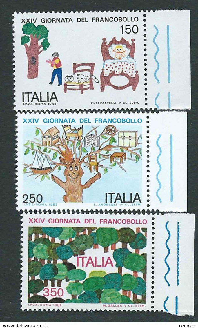 Italia 1982; Giornata Del Francobollo, Serie Completa Di Bordo Destro. - 1981-90:  Nuovi