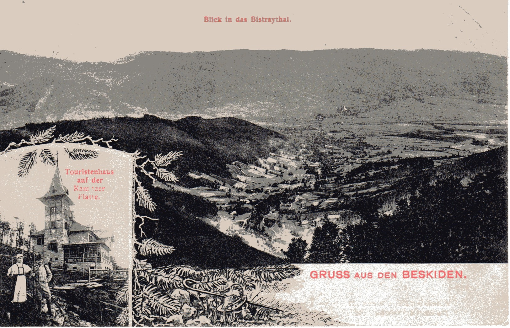 BESKIDEN -Schlesien, Blick In Das Bistraythal, Touristenhaus Auf Der Kemnitzer-Platte, Bielitz, Bielsko Biala, 15.8.1907 - Polonia