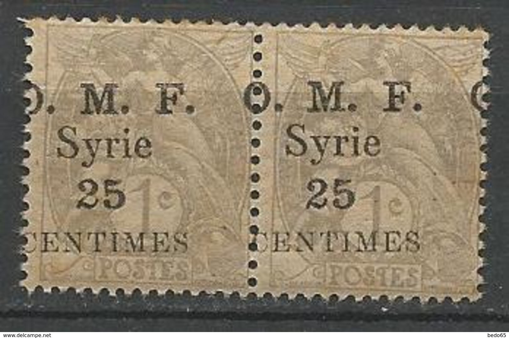 SYRIE  N° 31 Paire Surcharge Déplacé  NEUF** Luxe SANS CHARNIERE / MNH - Nuovi