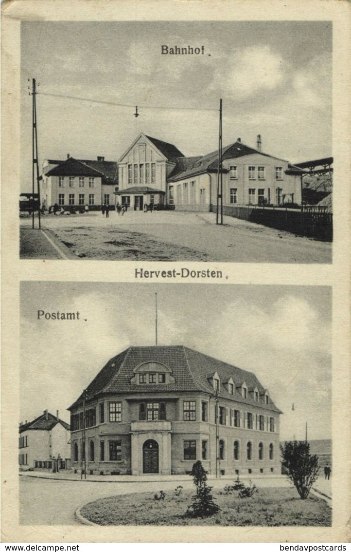 HERVEST-DORSTEN, Bahnhof, Postamt (1925) AK - Dorsten