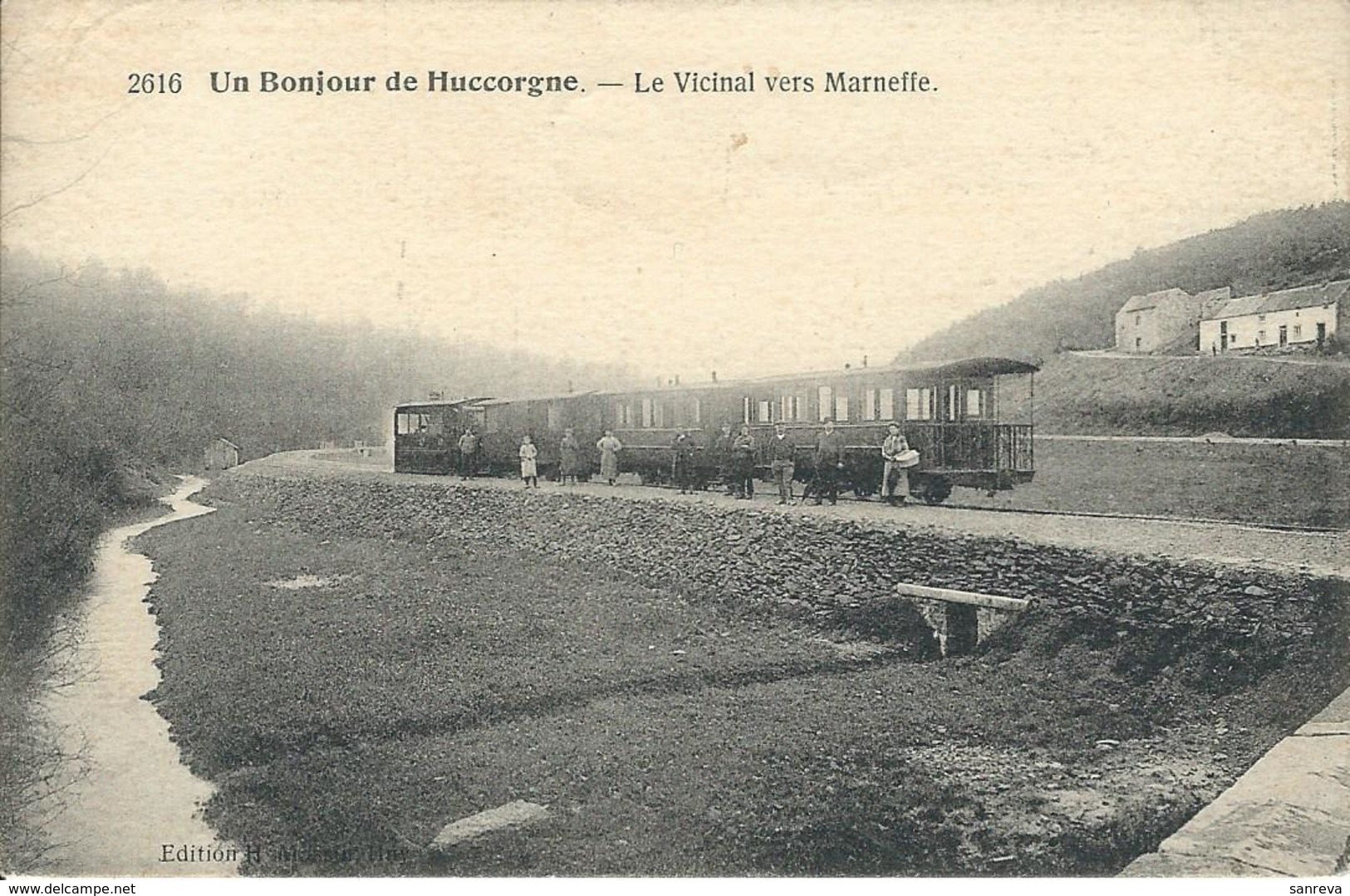 Marneffe - Huccorgne  Tram  : N° 2616  Un Bonjour De Huccorgne - Le Vicinal Vers Marneffe - Burdinne