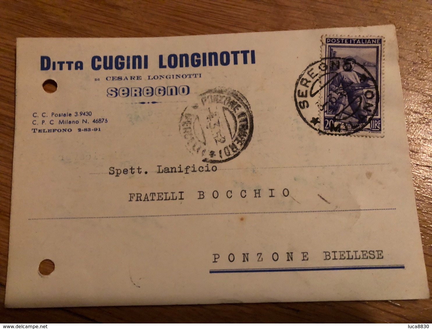 Seregno Cartolina Commerciale Ditta Longinotti - Monza
