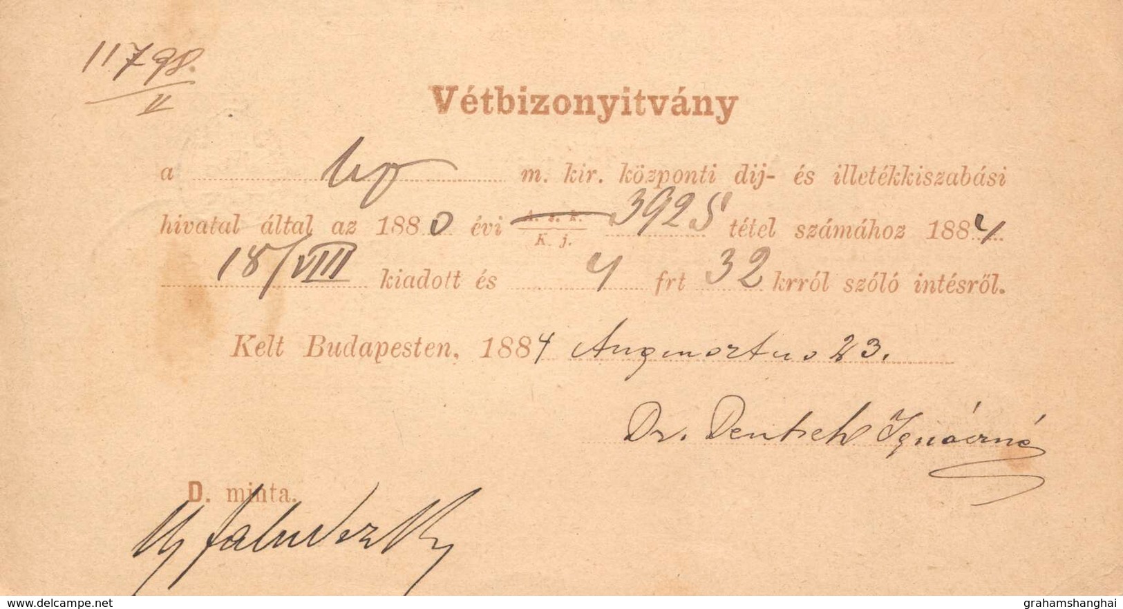 Postal Stationery Card Hungary Budapest Posted 1887 - Covers & Documents