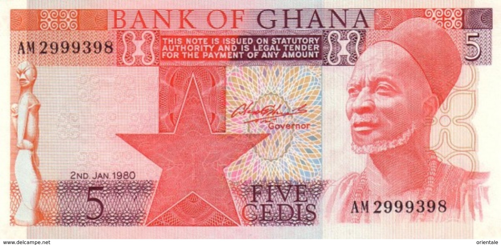 GHANA P. 19b 5 C 1980 UNC - Ghana