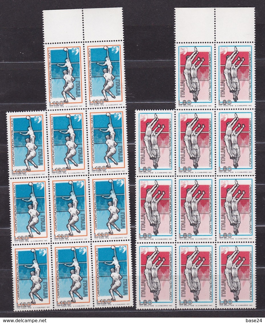 1978 Italia Italy Repubblica PALLAVOLO  VOLLEY 11 Serie Di 2 Valori MNH** - Voleibol