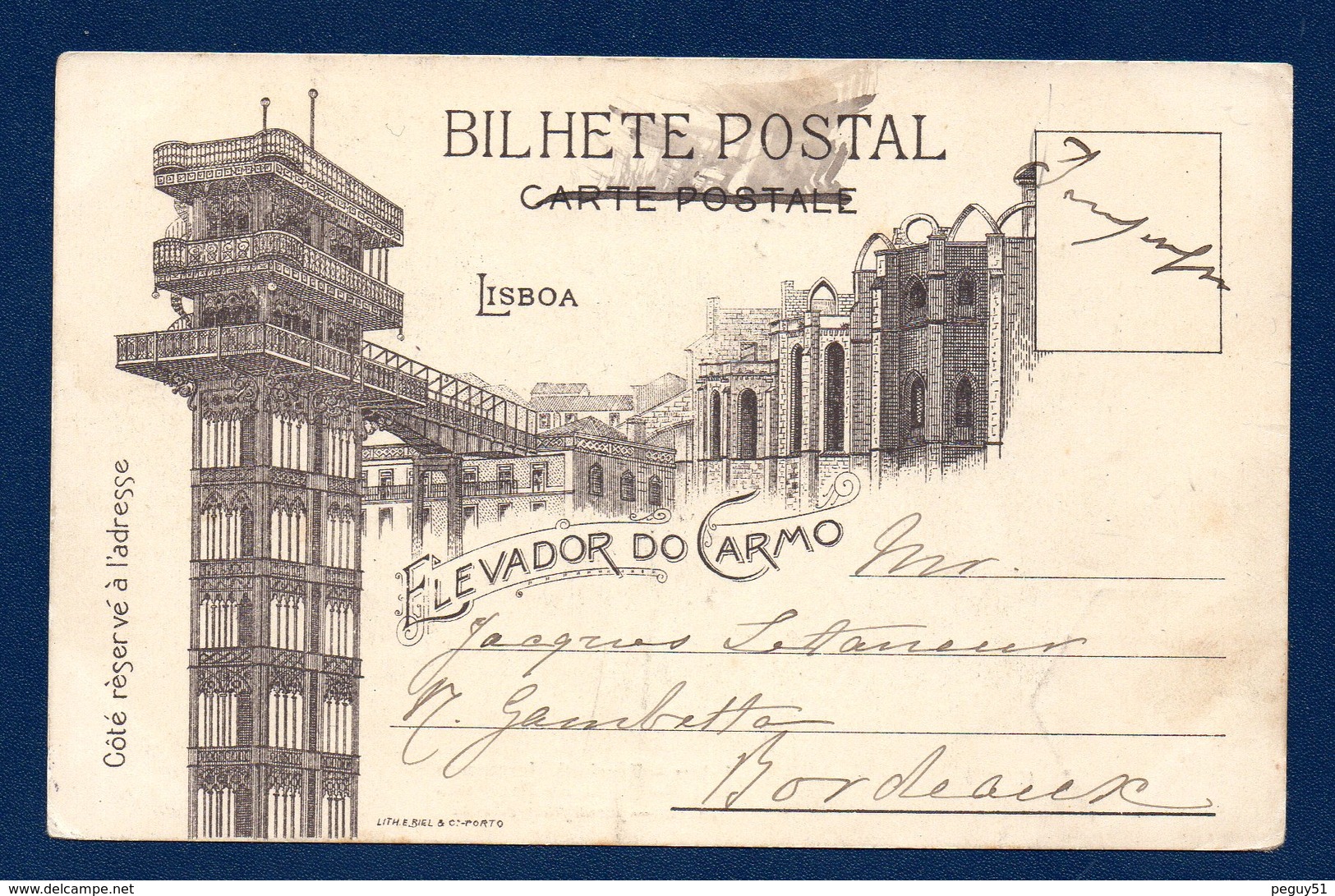 Lisbonne-Belem. Façade Du Monastère Des Hieronymites. Au Dos Ascenseur Santa Justa. 1904 - Lisboa