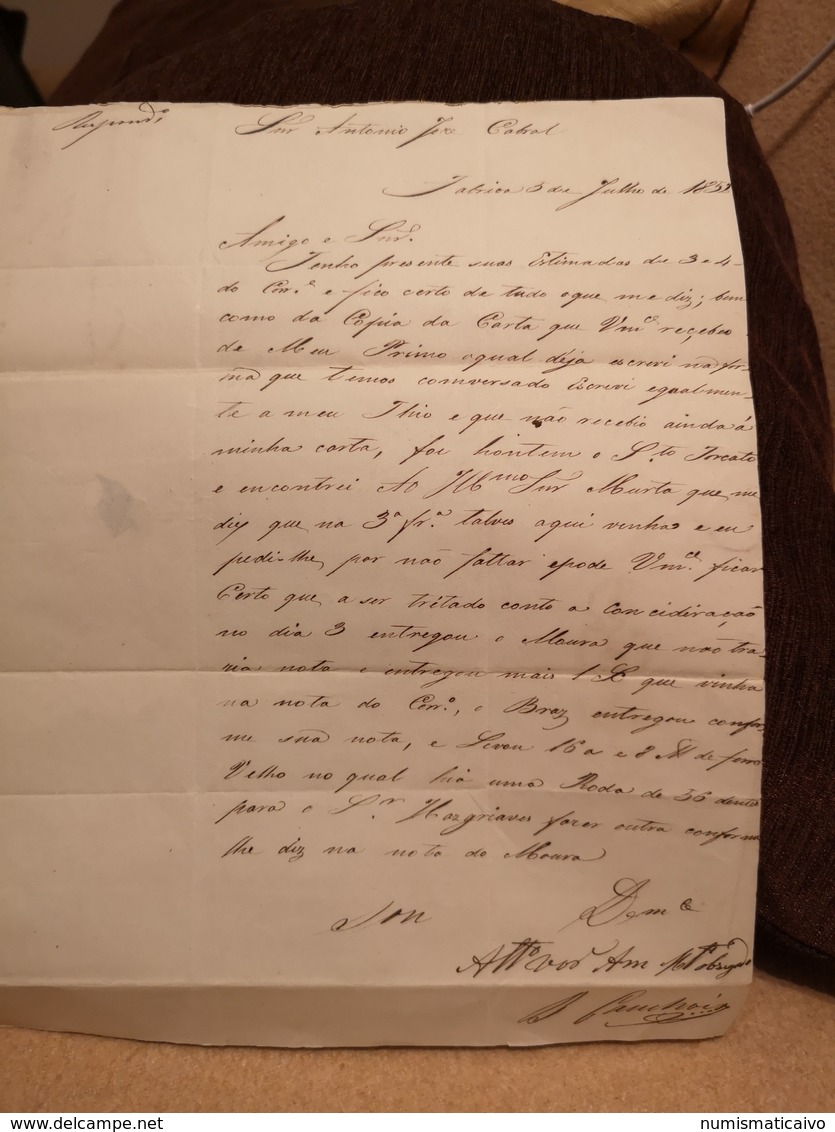 Carta Pré Filatélica Datada 1852 Com Carimbo Porto E Santo Thirso - ...-1853 Prefilatelia