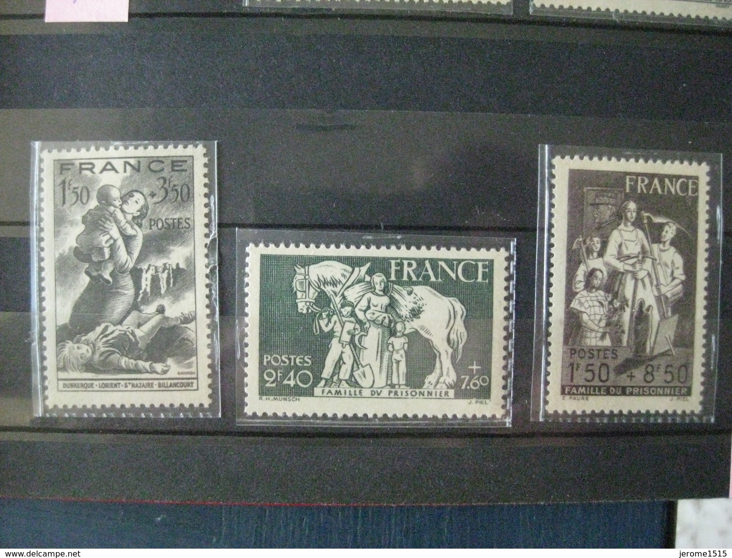 Timbres Français : Au Profit De La Famille Du Prisonnier 1943 YT N° 584 à 586 * & - Unused Stamps