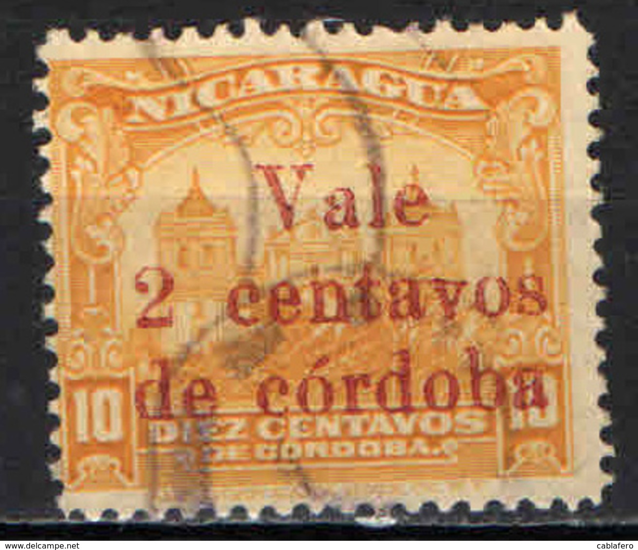 NICARAGUA - 1922 - Leon Cathedral - Overprinted - USATO - Nicaragua