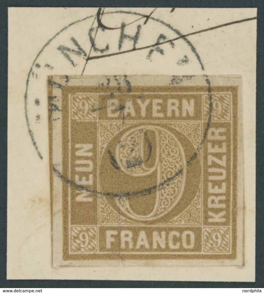 BAYERN 11 BrfStk, 1862, 9 Kr. Ockerbraun, Kleiner K1 MÜNCHEN, Kabinettbriefstück, Gepr. Brettl - Altri & Non Classificati