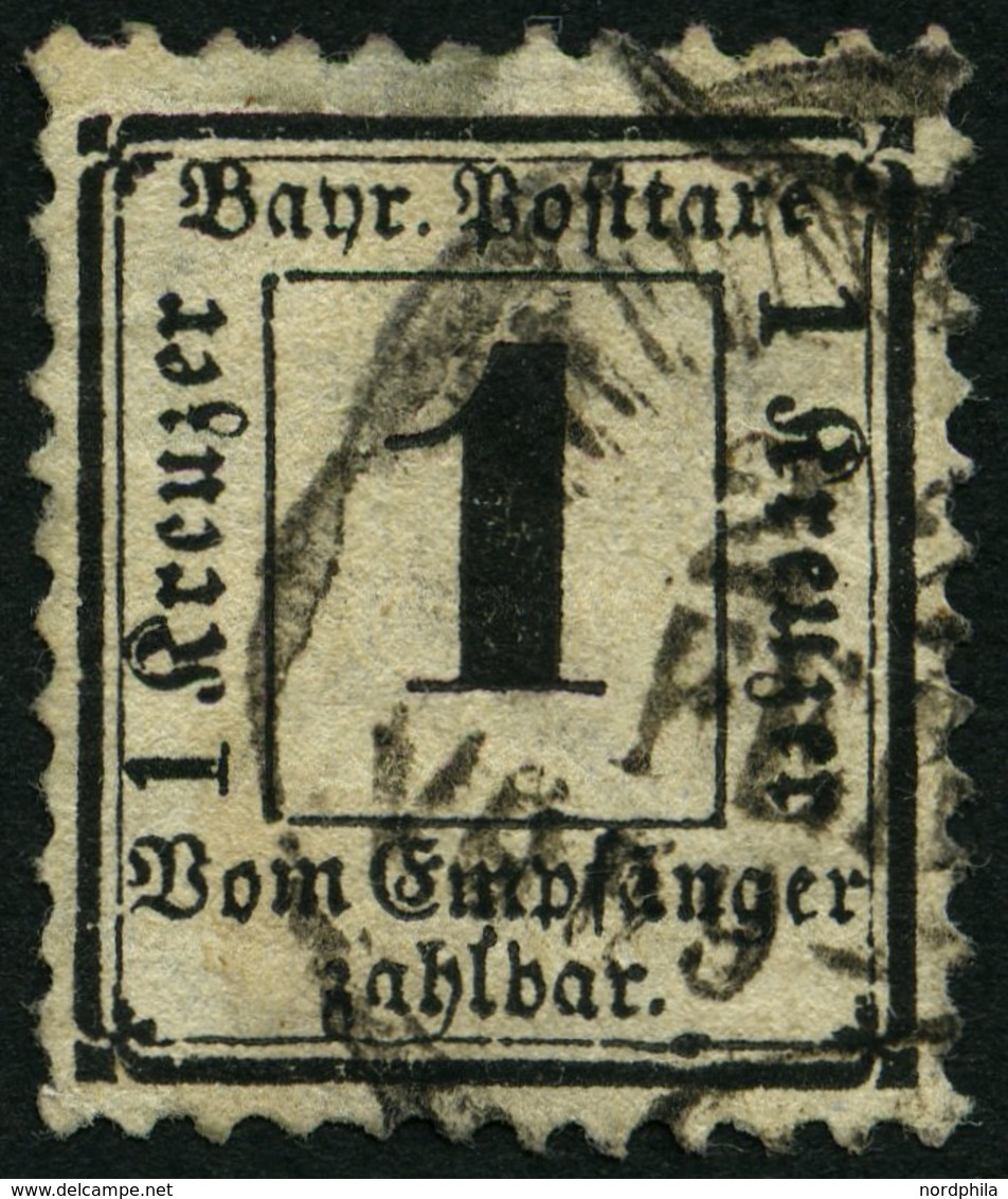 BAYERN P 2X O, 1870, 1 Kr. Schwarz, Wz. Enge Rauten, Kleine Mängel, Feinst, Gepr. Brettl, Mi. 1000.- - Sonstige & Ohne Zuordnung