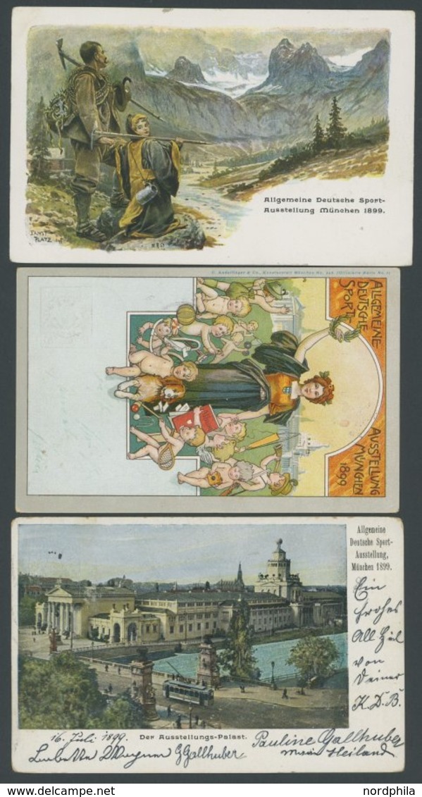 BAYERN PP15 BRIEF, Privatpost: 1899, 5 Pf. Wappen Mit K1 MÜNCHEN SPORT-AUSSTELLUNG, 8 Verschiedene Offizielle Farbige An - Sonstige & Ohne Zuordnung