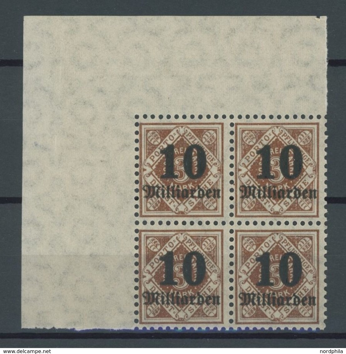 WÜRTTEMBERG 171-83 VB **, 1923, Ziffer In Raute In Postfrischen Oberen Linken Eckrandviererblocks, Prachtsatz - Other & Unclassified
