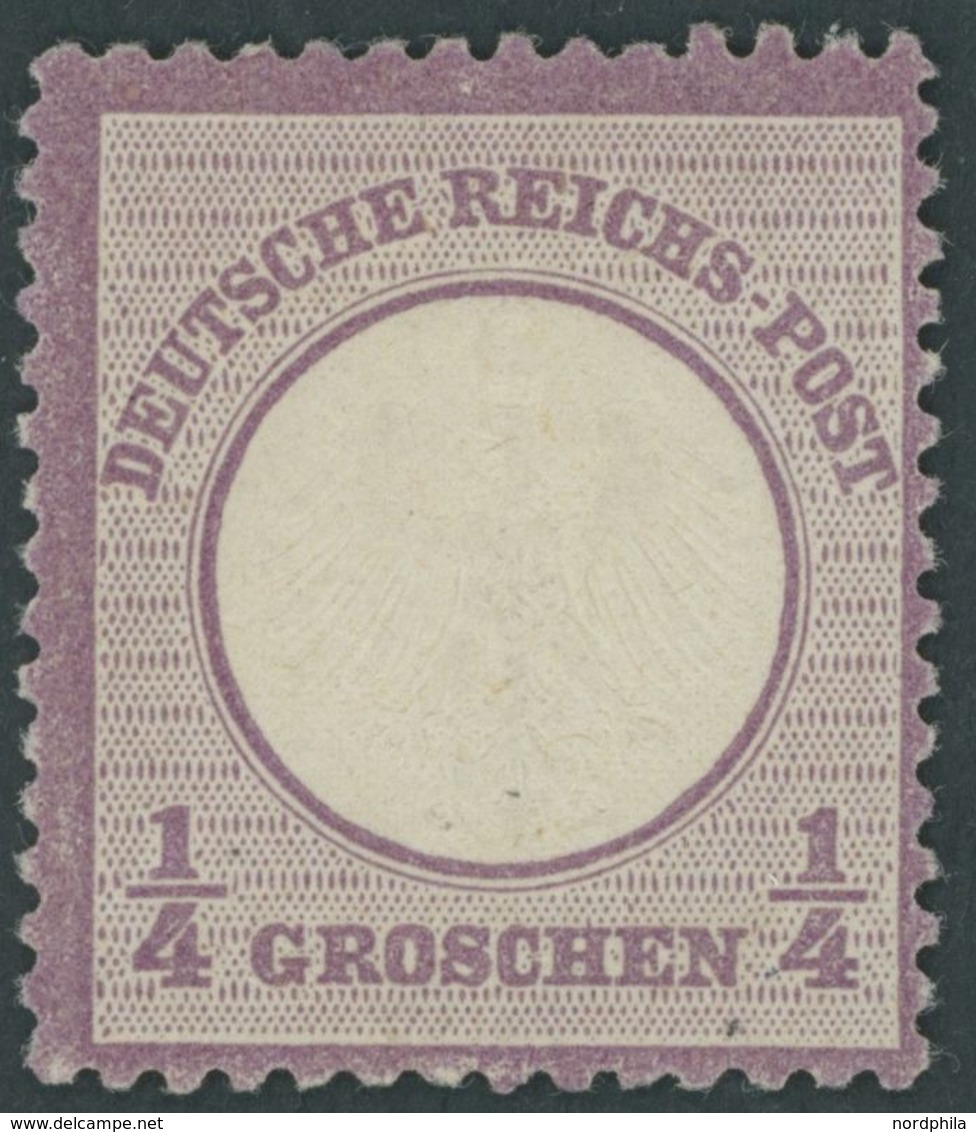 Dt. Reich 1 *, 1872, 1/4 Gr. Grauviolett, Falzrest, Farbfrisches Prachtstück, Gepr. Hennies Mit Befund, Mi. 300.- - Sonstige & Ohne Zuordnung