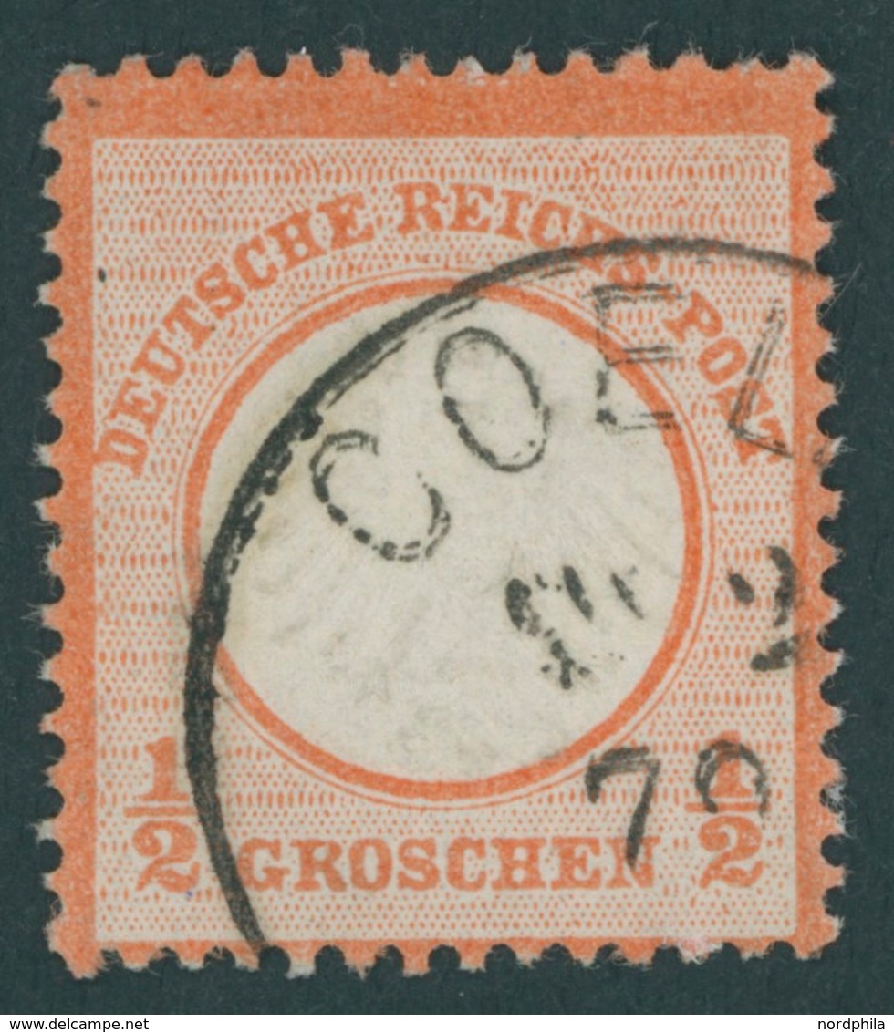 Dt. Reich 3 O, 1872, 1/2 Gr. Ziegelrot, K1 COELN, Kabinett, Gepr. Hennies - Sonstige & Ohne Zuordnung