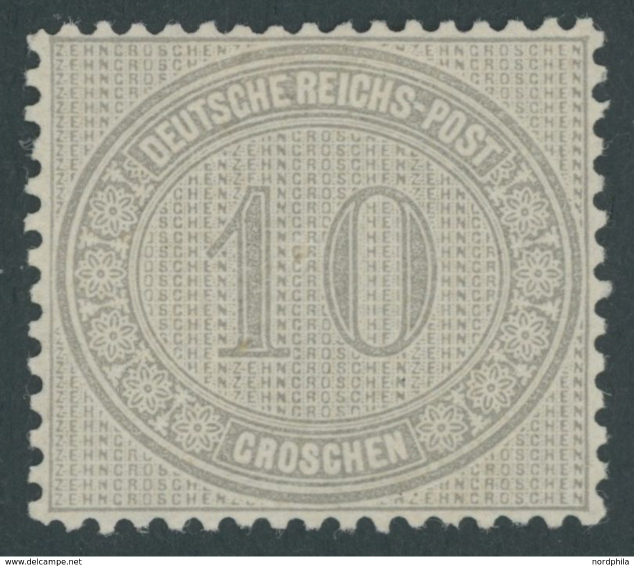 Dt. Reich 12 *, 1872, 10 Gr. Hellgraubraun, Falzrest, Pracht, Mi. 75.- - Sonstige & Ohne Zuordnung