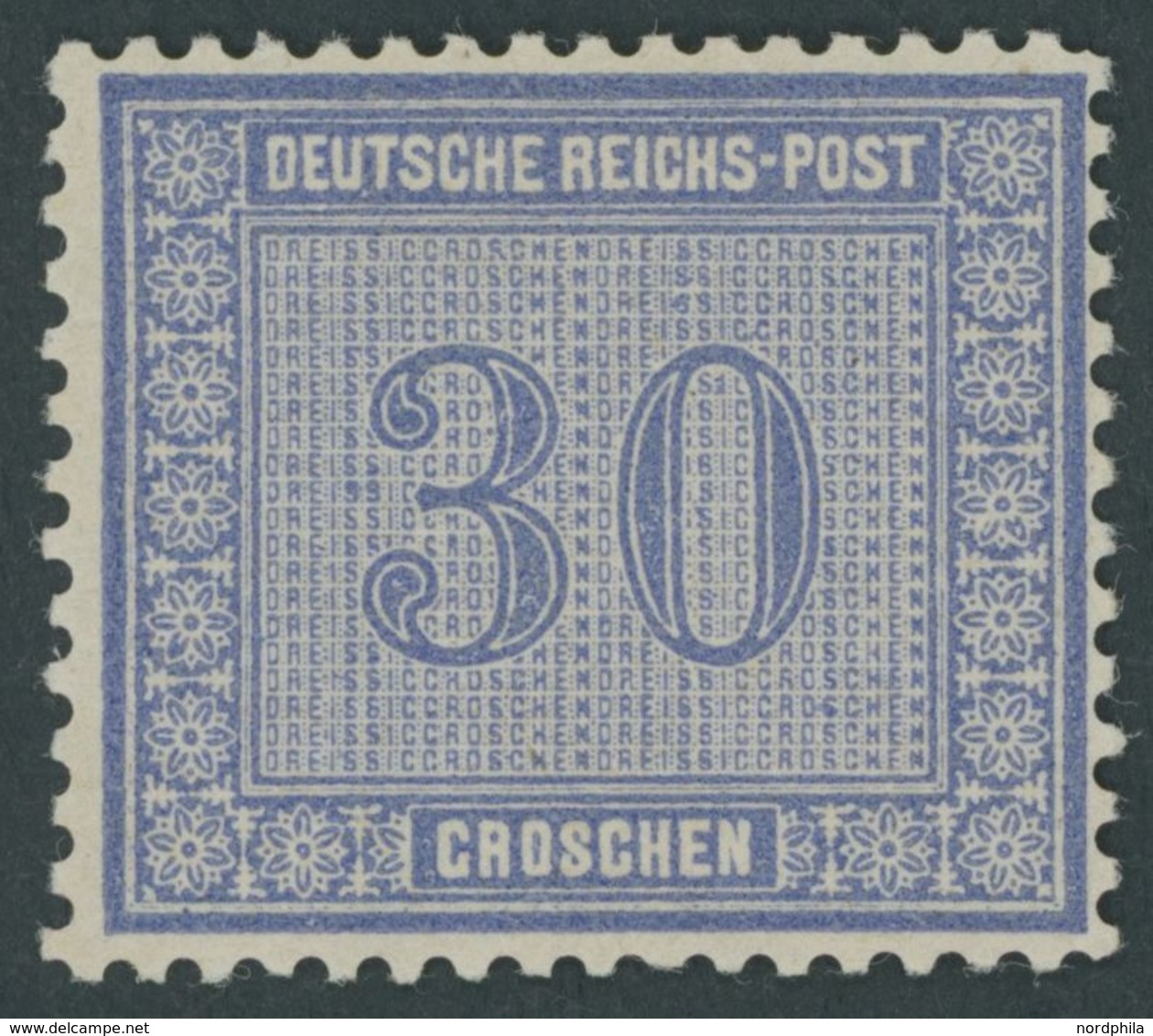 Dt. Reich 13 *, 1872, 30 Gr. Ultramarin, Falzrest, Kabinett, Signiert Flemming, Mi. 140.- - Sonstige & Ohne Zuordnung