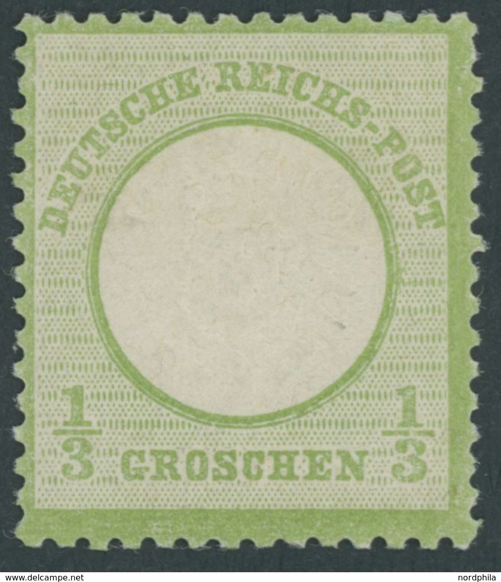 Dt. Reich 17a **, 1872, 1/3 Gr. Gelblichgrün, Postfrisch, Pracht, Gepr. Hennies Mit Befund, Mi. 180.- - Sonstige & Ohne Zuordnung