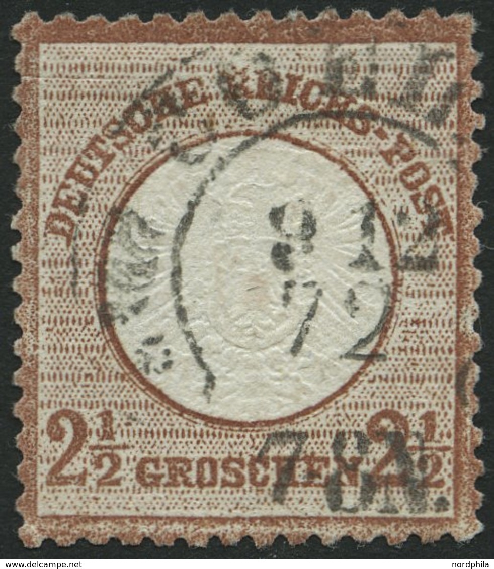 Dt. Reich 21b O, 1872, 21/2 Gr. Lilabraun, Hufeisenstempel COELN, Leichte Waagerechte Bugspur (im Attest Nicht Erwähnt)  - Sonstige & Ohne Zuordnung