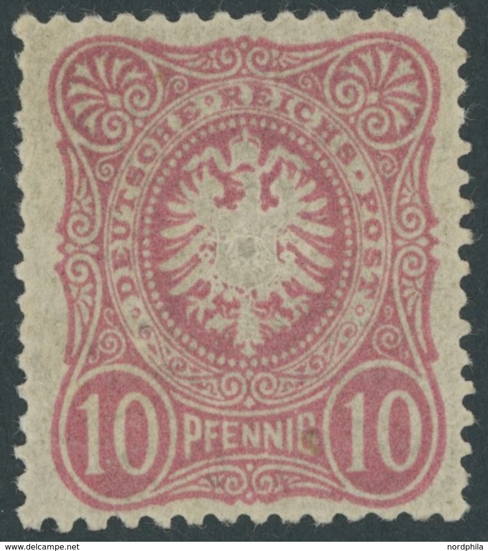 Dt. Reich 41ab **, 1880, 10 Pf. Eosin, Postfrisch, üblich Gezähnt Pracht, Gepr. Zenker, Mi. 80.- - Gebraucht