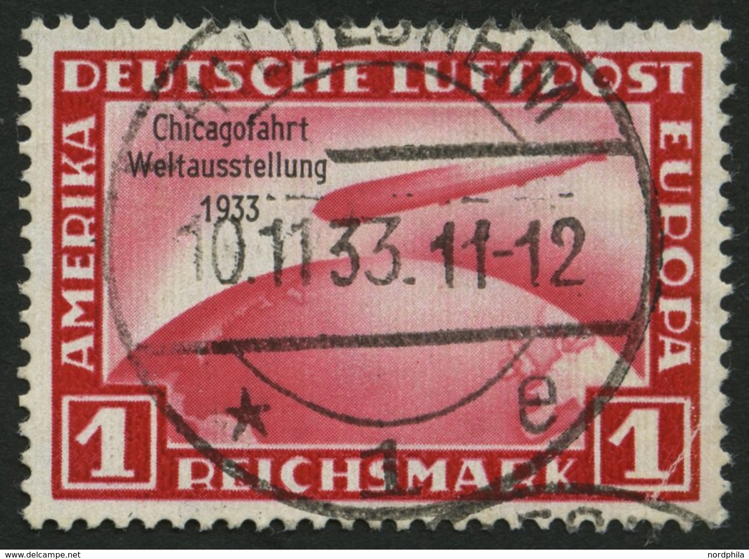 Dt. Reich 496 O, 1933, 1 RM Chicagofahrt, Kleiner Eckbug Sonst Pracht, Mi. 500.- - Sonstige & Ohne Zuordnung