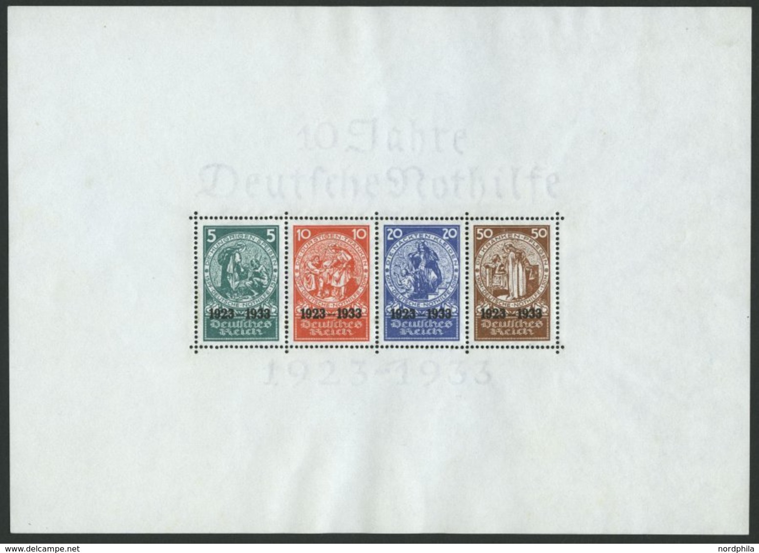 Dt. Reich Bl. 2 **, 1933, Block Nothilfe, Originalgröße, Postfrisch, Kaum Sichtbarer Kleiner Eckbug, Pracht - Other & Unclassified
