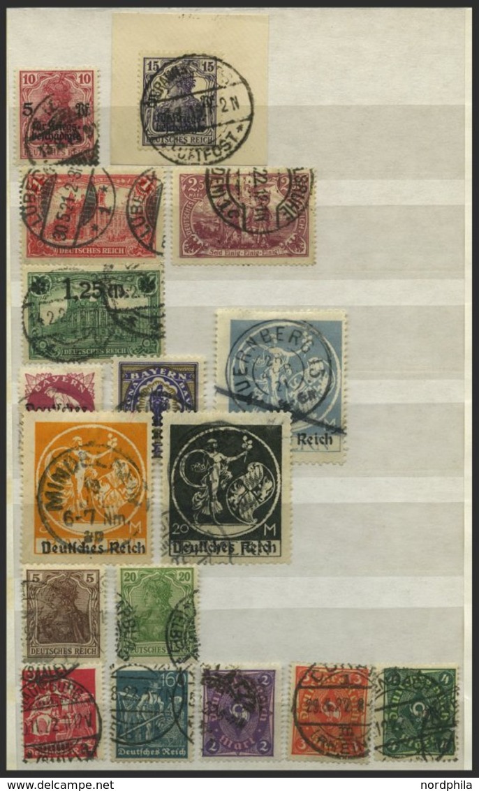 SAMMLUNGEN A.105-337 O, BrfStk, 1919-23, Gestempelte Sammlung Von 99 Verschiedenen Meist Kleineren Werten Inflation Im E - Sonstige & Ohne Zuordnung