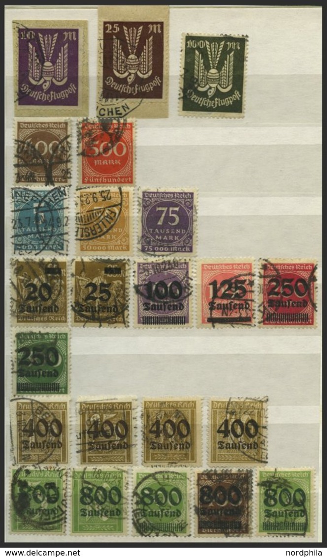 SAMMLUNGEN A.105-337 O, BrfStk, 1919-23, Gestempelte Sammlung Von 99 Verschiedenen Meist Kleineren Werten Inflation Im E - Sonstige & Ohne Zuordnung