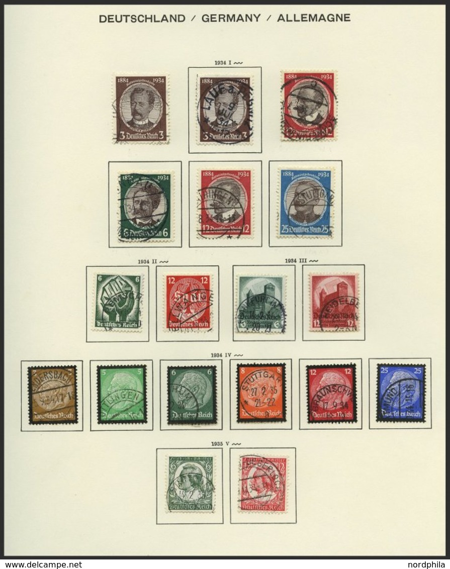 SAMMLUNGEN, LOTS O, Gestempelte Sammlung Dt. Reich Von 1933-45 Auf Schaubekseiten, Bis Auf Mi.Nr. 496-98, Bl. 2,3 Und Nr - Sonstige & Ohne Zuordnung